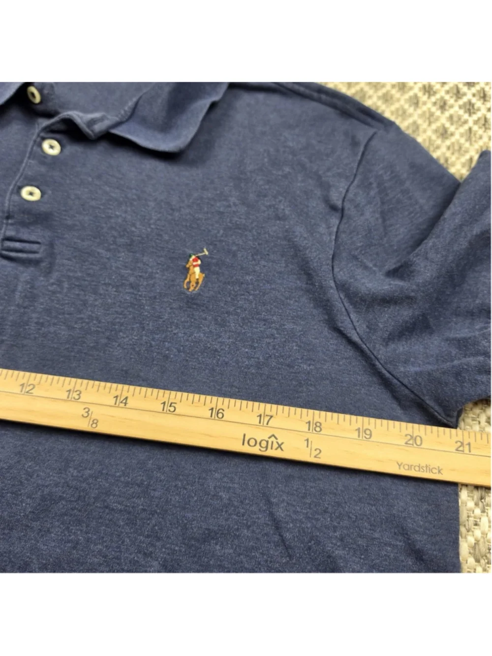 Polo Ralph Lauren Custom Slim Fit Polo Shirt Mens Large Blue Pony Logo